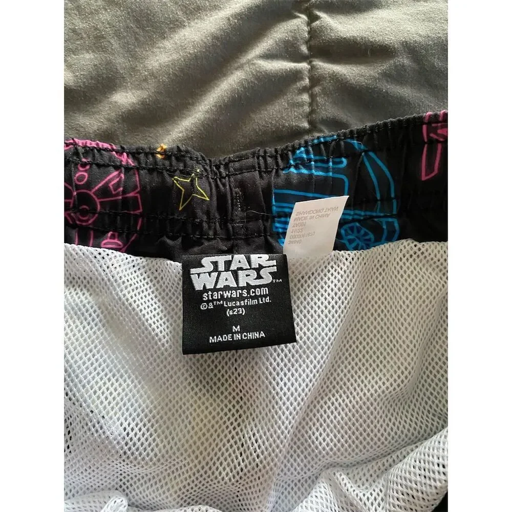 Star Wars Men's Neon Print Swim Trunks Multicolor Size M - Picture 2 of 4